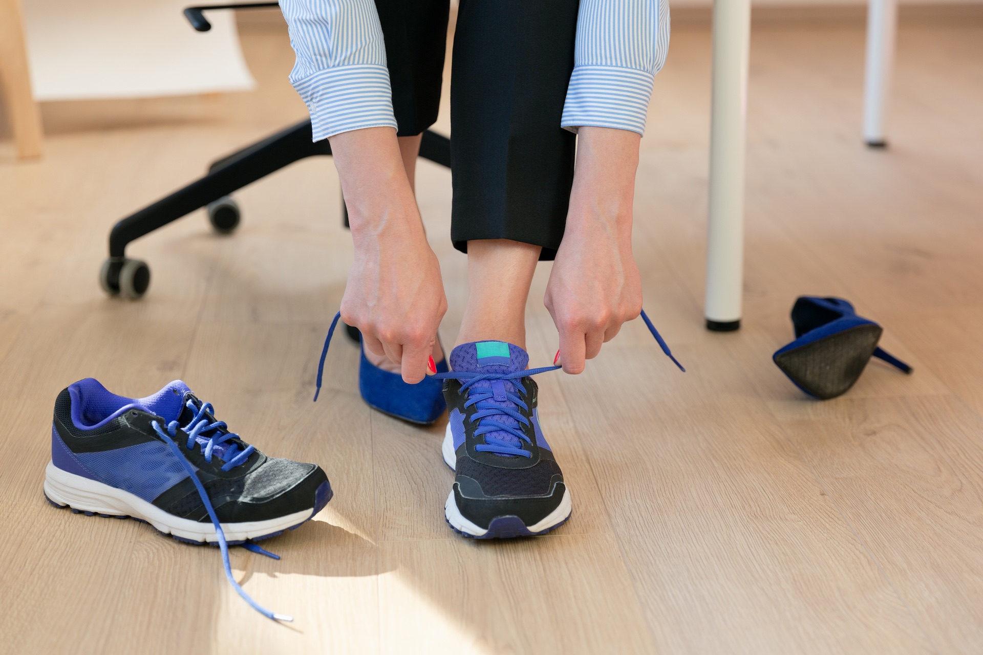 Getting Shoes on at Desk for how many steps per day